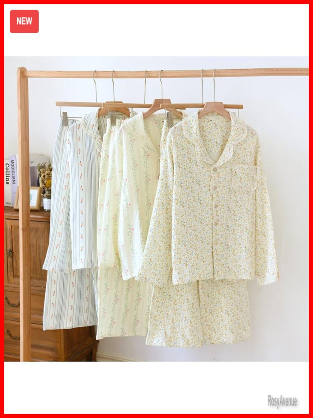 Linen Pajama Set Long Sleeve Summer Lounge Sets for Women - Picture 4 of 5